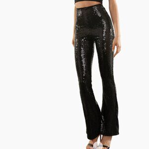Black Sequin Women's Sequin Flare Pant - SIZE XL